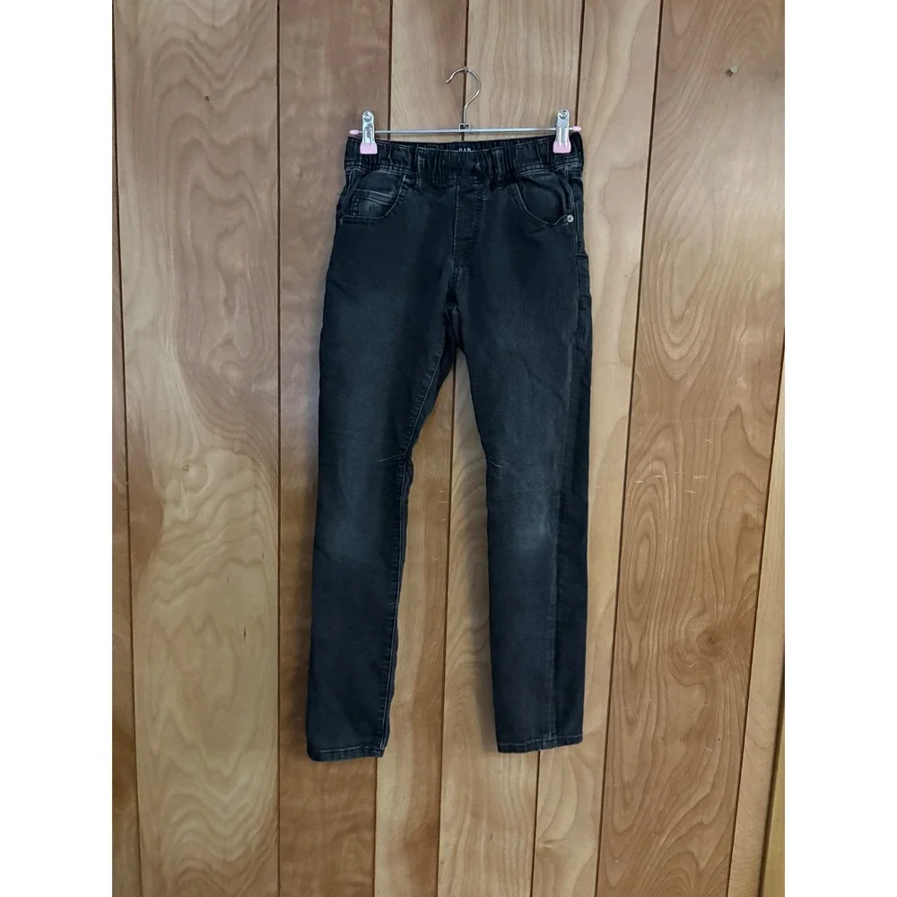 Gap Kids Girls Stretch Slim Jeans Black Pull On Elastic Waist Size L 10-11